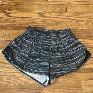 Lululemon High Cut Women's Black and Gray Striped Shorts
